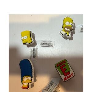 The simpsons Crocs Jibbitz Set of 4 Homer Bart Marge Kwik E Mart Light Up NEW